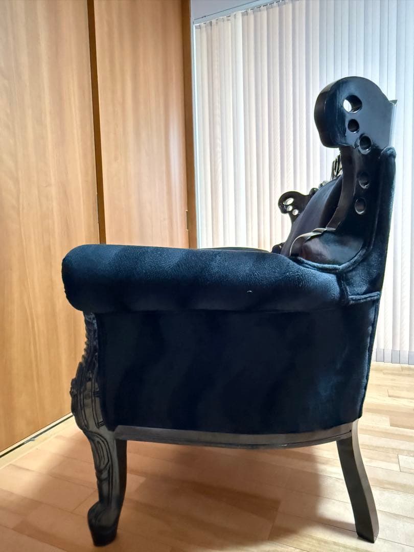 【希少】【美品】バロックスタイル 2人掛けソファ 黒