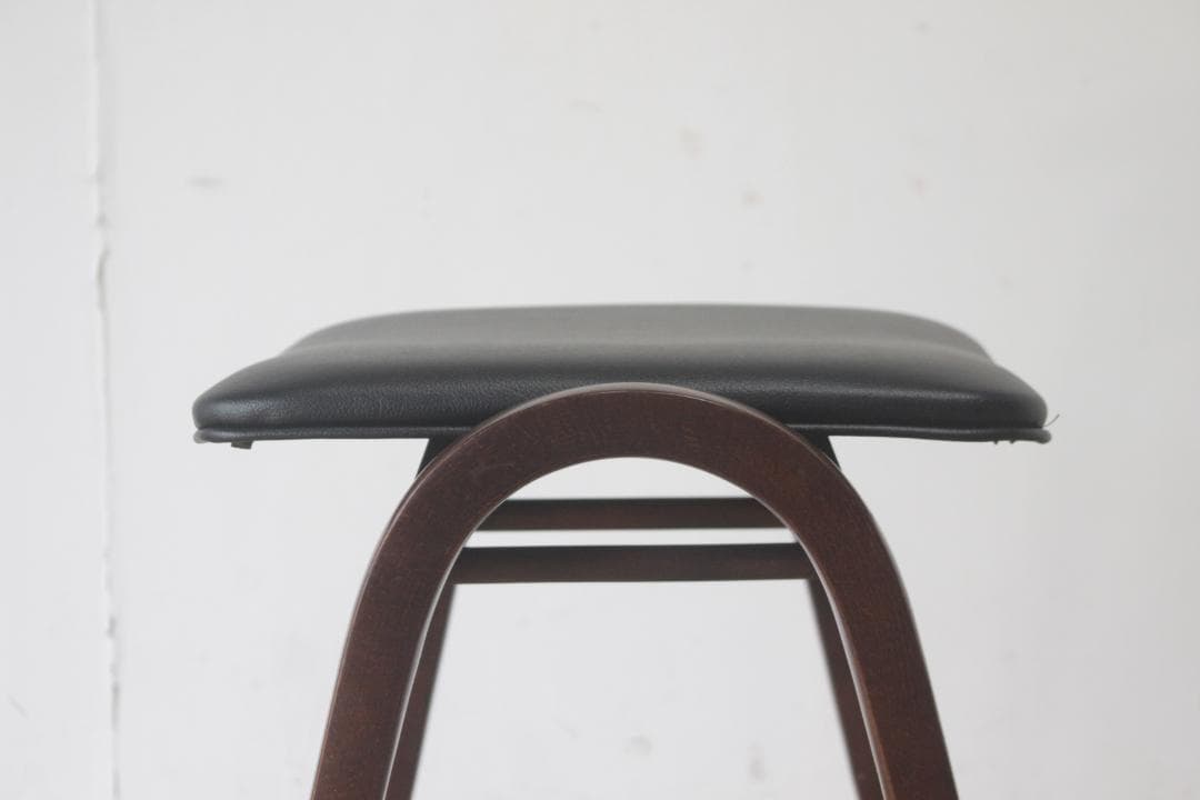 秋田木工 剣持勇 座面張り替え済み スツール No.202 レトロ 椅子 2