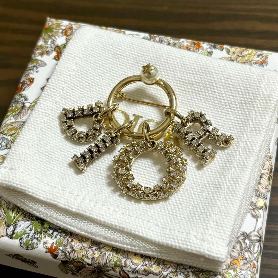 ［未使用級］ディオール　MISS DIOR ラインストーン　チャーム　ブローチ