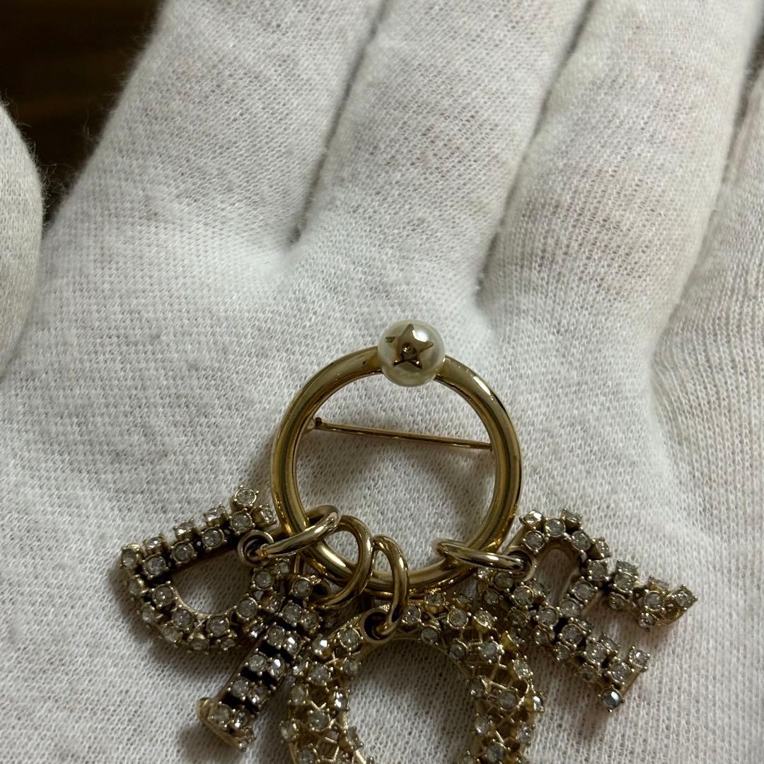 ［未使用級］ディオール　MISS DIOR ラインストーン　チャーム　ブローチ