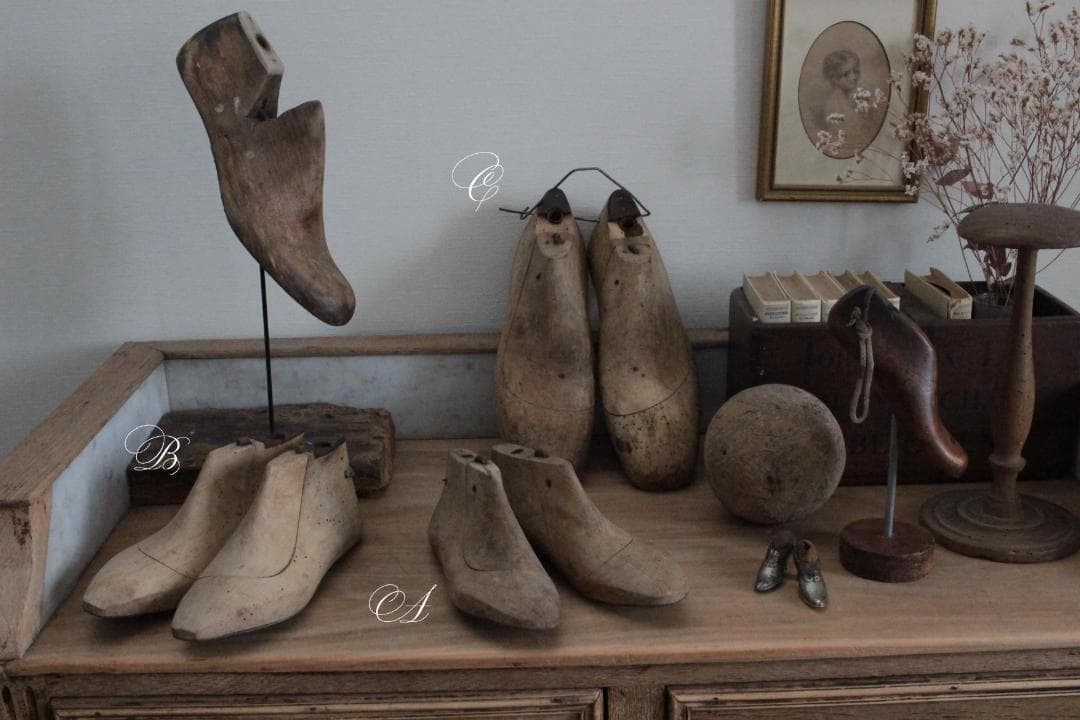 【C】フランスアンティーク木製シューモールド