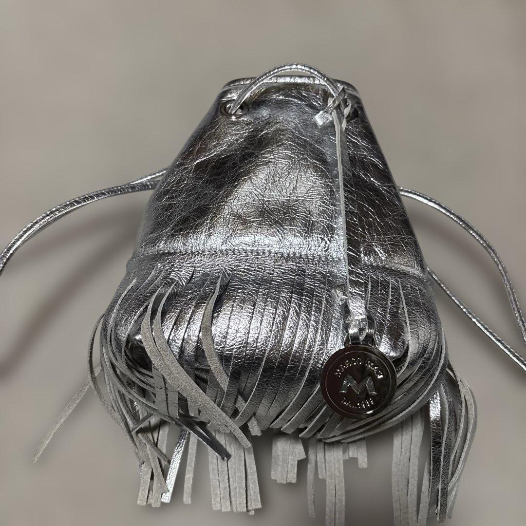 ★マルコマージ★シルバー フリンジ バケツ型ショルダーバッグ