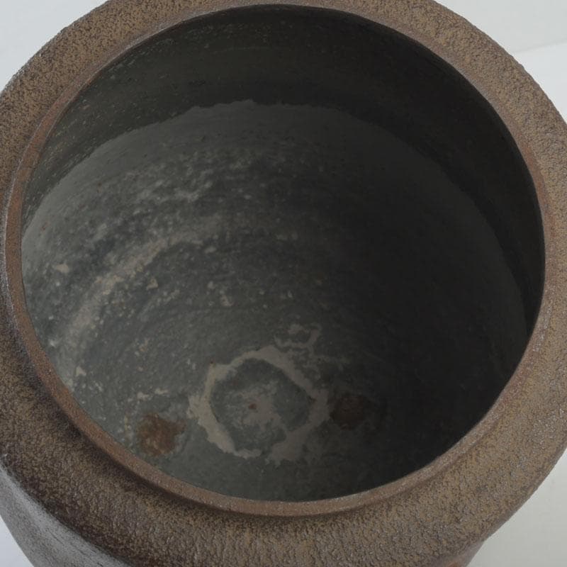 茶道具　釜師　根来茂昌作　刷毛目　風炉釜　胴〆釜　共箱　V　9701A