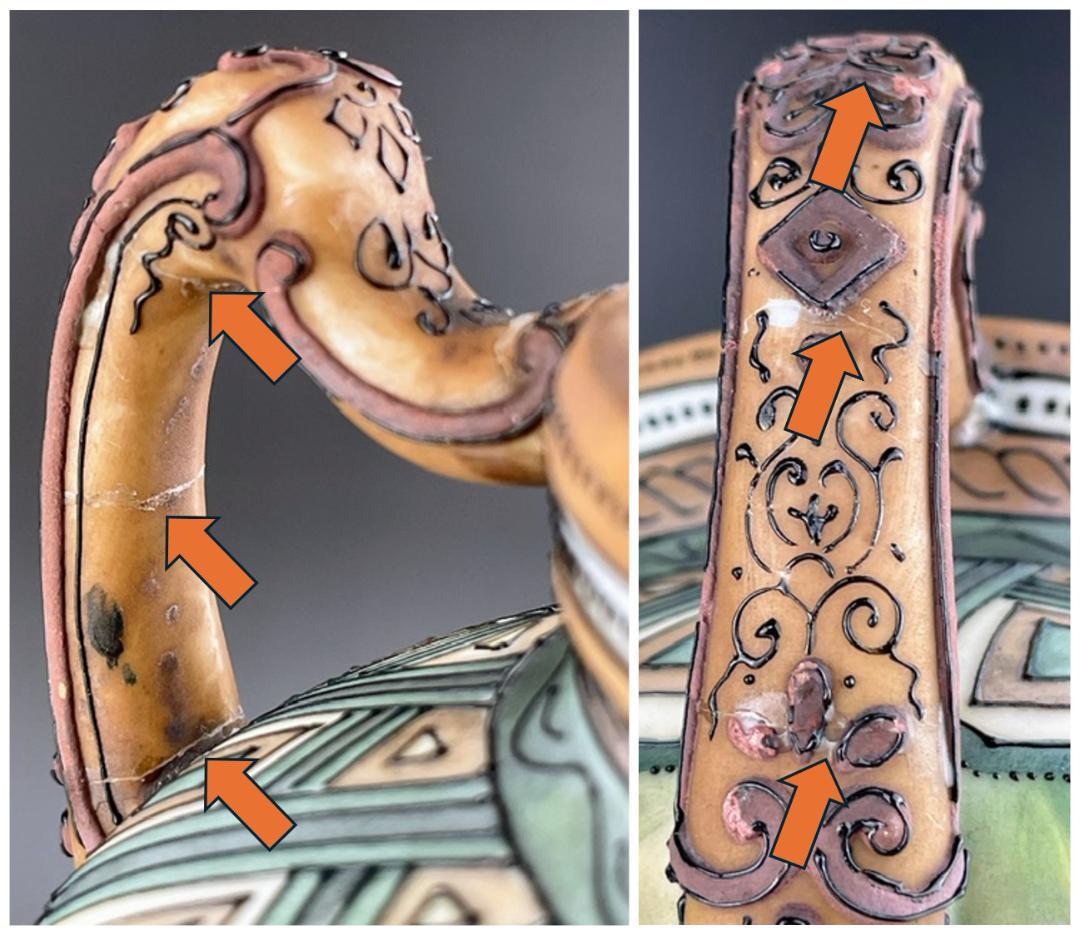 【超大型・訳アリ】オールドノリタケ 約３１．５㎝　花紋盛上げ花瓶 クレマチス