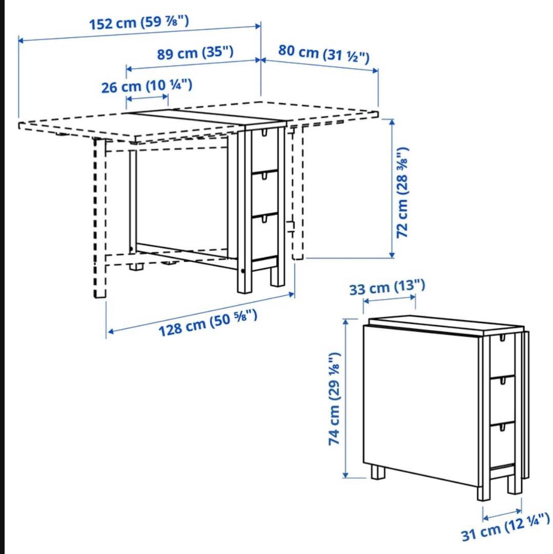完成品イケア ノールデン送料込みIKEA NORDEN ダイニングテーブル