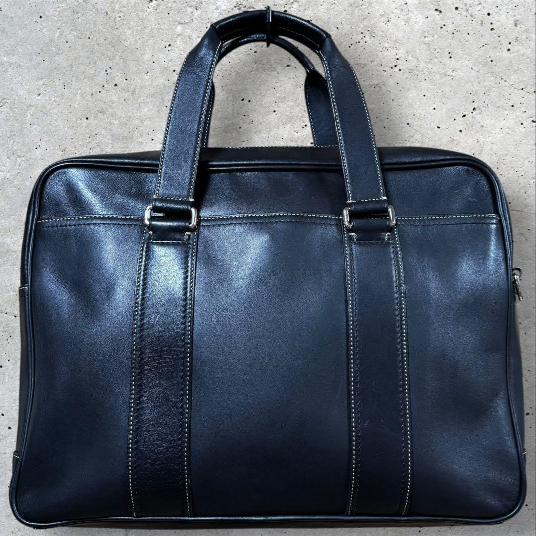 COACH コーチ 2way ブラック レザー ビジネスバッグ 肩掛け斜め掛け