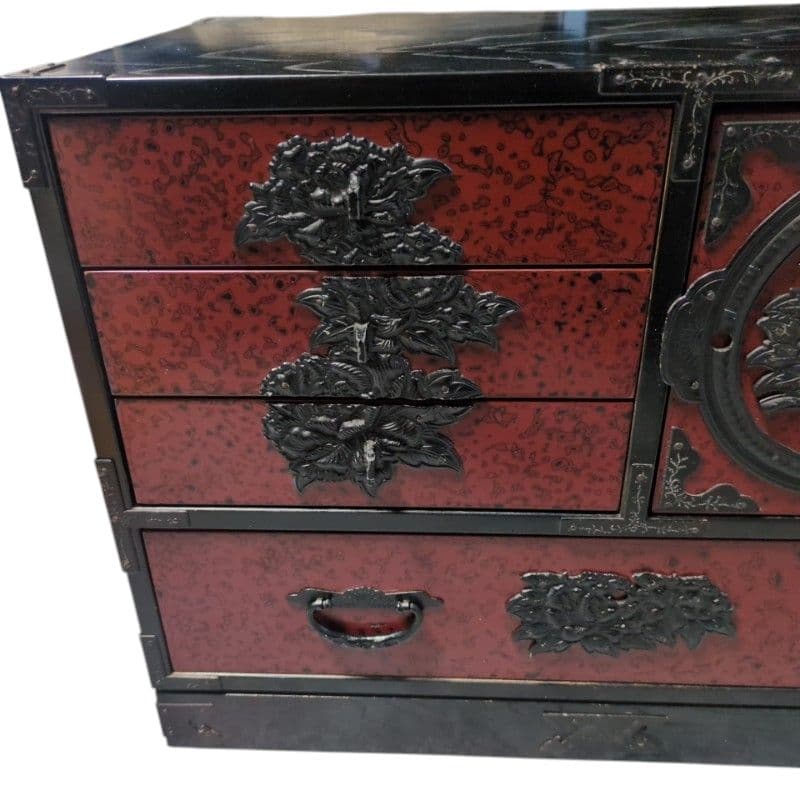 仙台箪笥　アンティーク　国産　木地呂漆塗り　和家具　モダン　和箪笥　小タンス