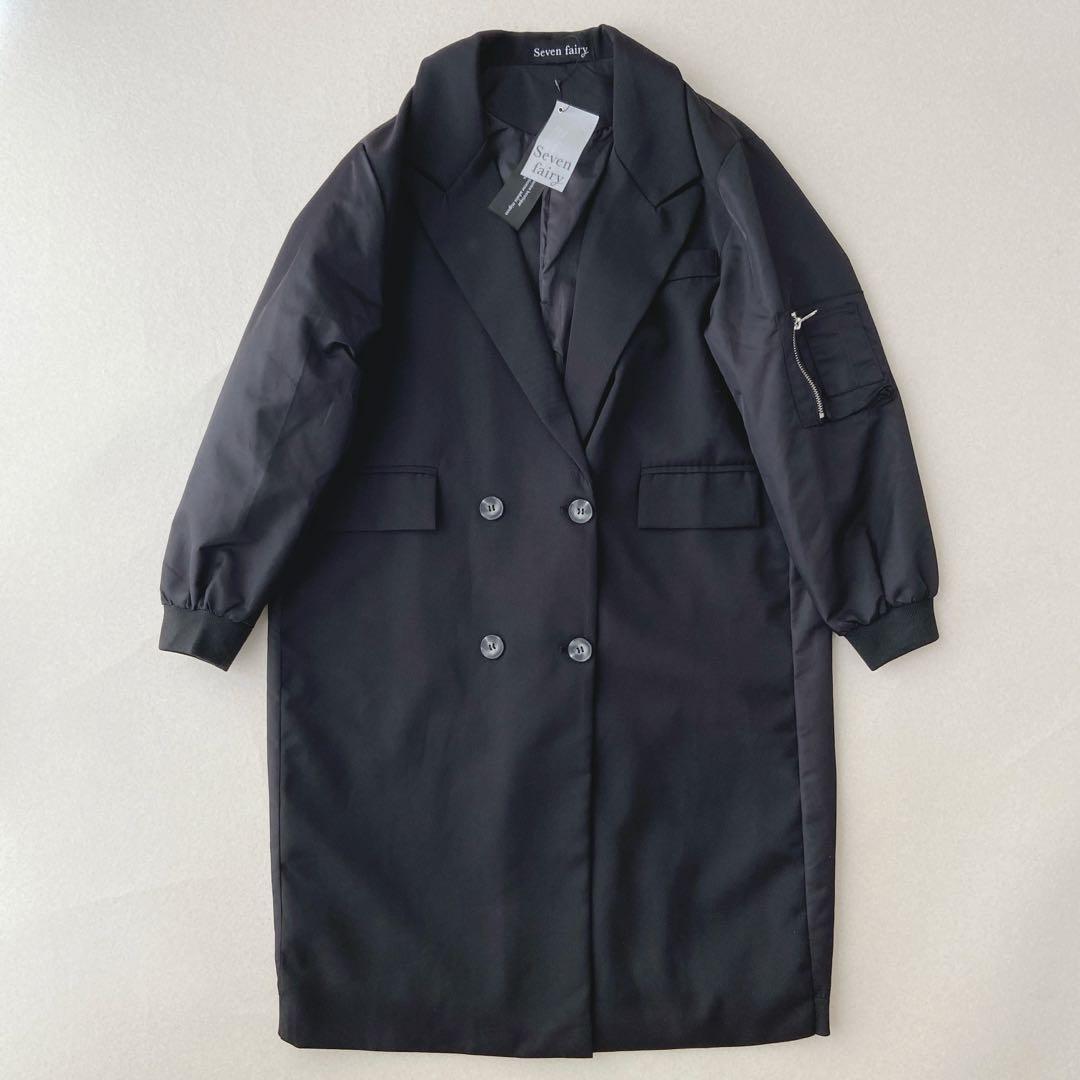 新品タグ付き✨ Seven fairy セブンフェアリー 異素材ドッキングコート