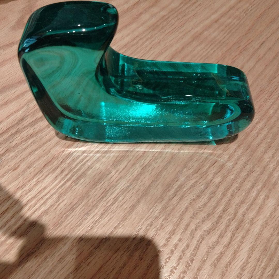  グリーン　ガラス オブジェ