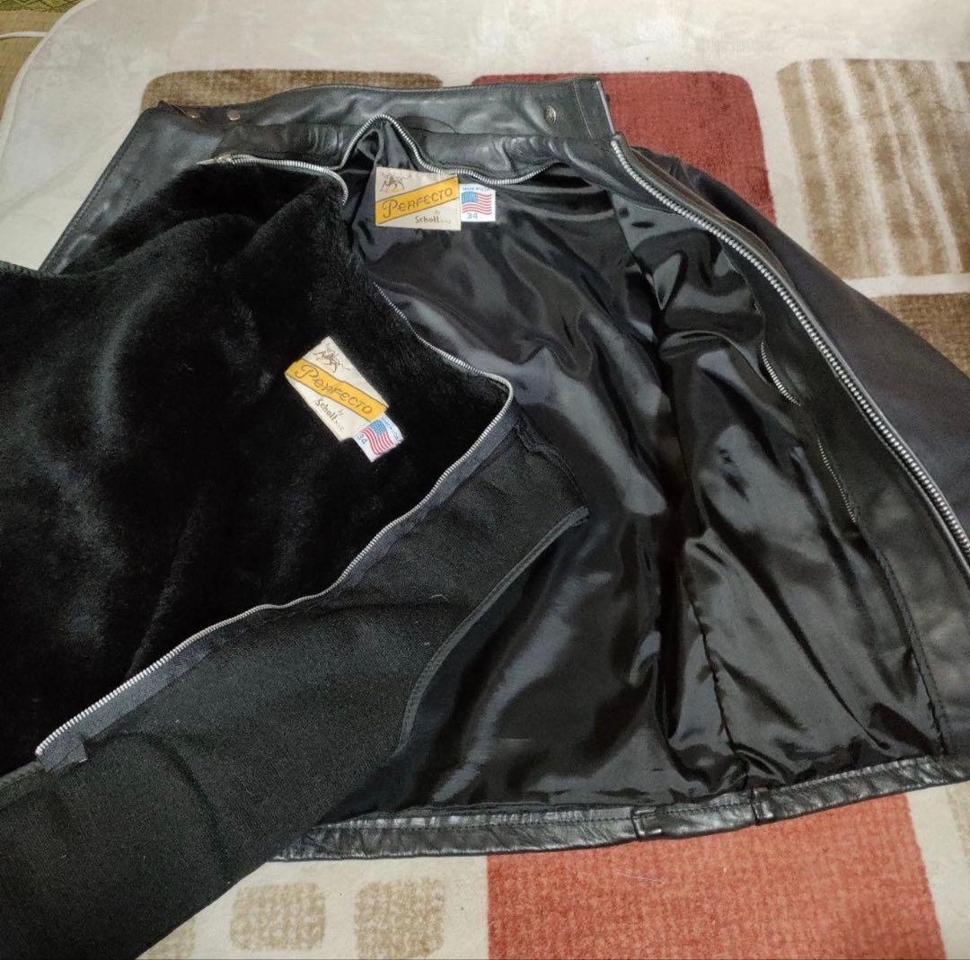 美品　人気 Schott　641 牛タグ　３４ ヘビーステアハイド　ライダース