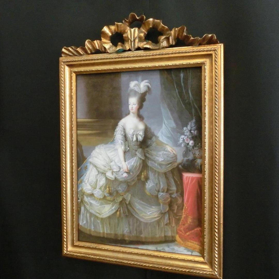 ロココ調　アンティークフレーム　マリーアントワネット　額絵　378