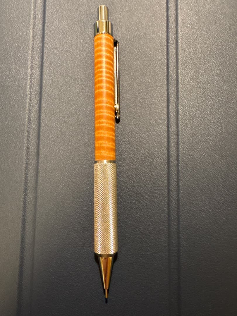 クラフトa MP203 栃縮杢　ローレット　(検索用　野原工芸工房楔木軸