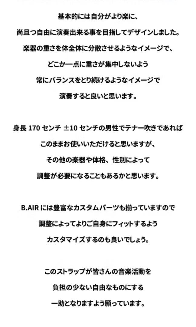 B.AIR ダブルリンク ストラップ ハーネス サックスバードストラップ 美品