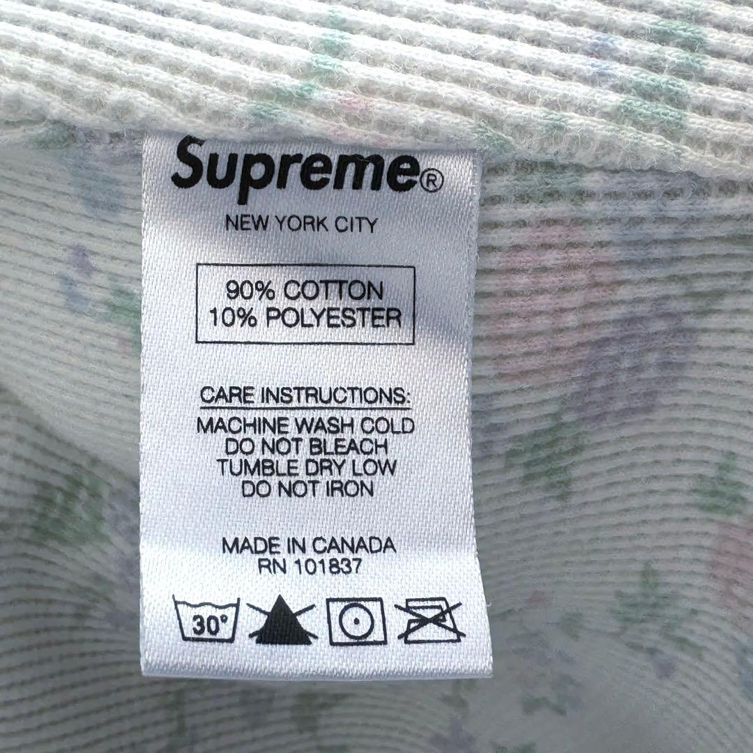 【希少】Supreme 花柄サーマル ジップパーカー L グレー 美品