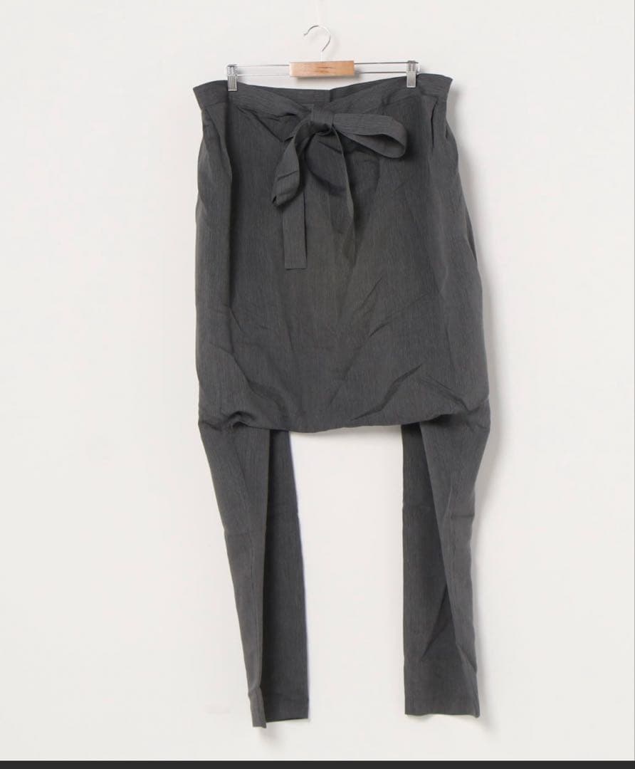 hed Mayer ヘドメイナー グレー リボン付き サルエルパンツ