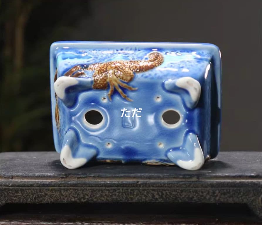 色絵龍盆 青磁鉢 山野草鉢 多肉植物 植木鉢 小品大品盆栽鉢 置物 色を選びます