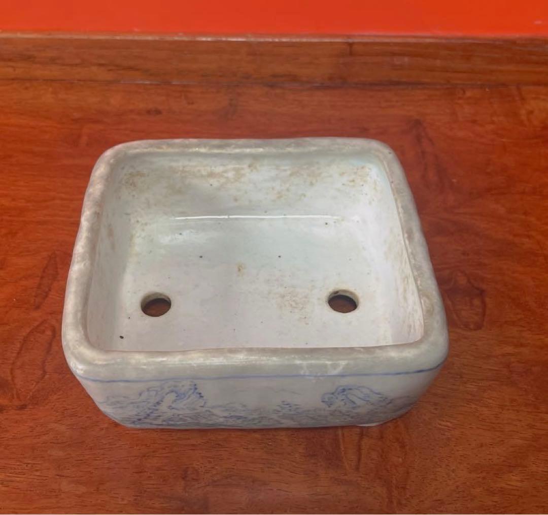 盆栽　鉢　中国鉢　盆栽小鉢 盆栽鉢 ミニ盆栽　烙印あり　風景画