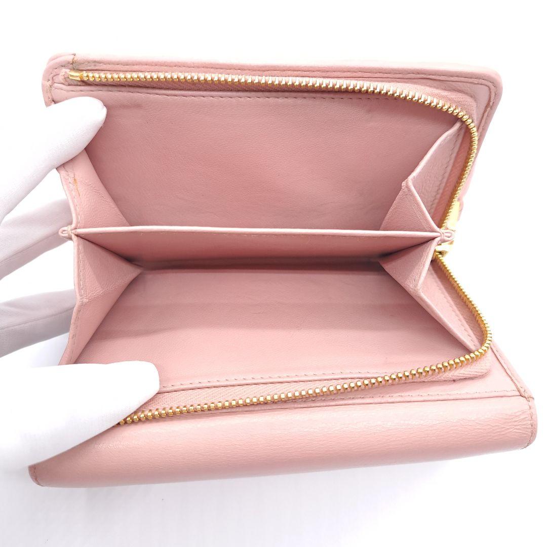 miu miu ミュウミュウ マテラッセ 二つ折り 財布 ORCHIDEA