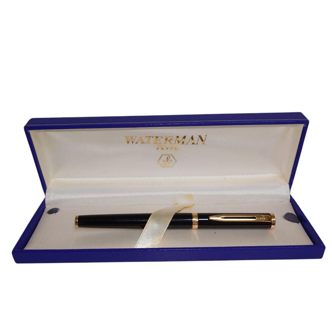 【美品】WATERMAN 万年筆 黒 金メッキ