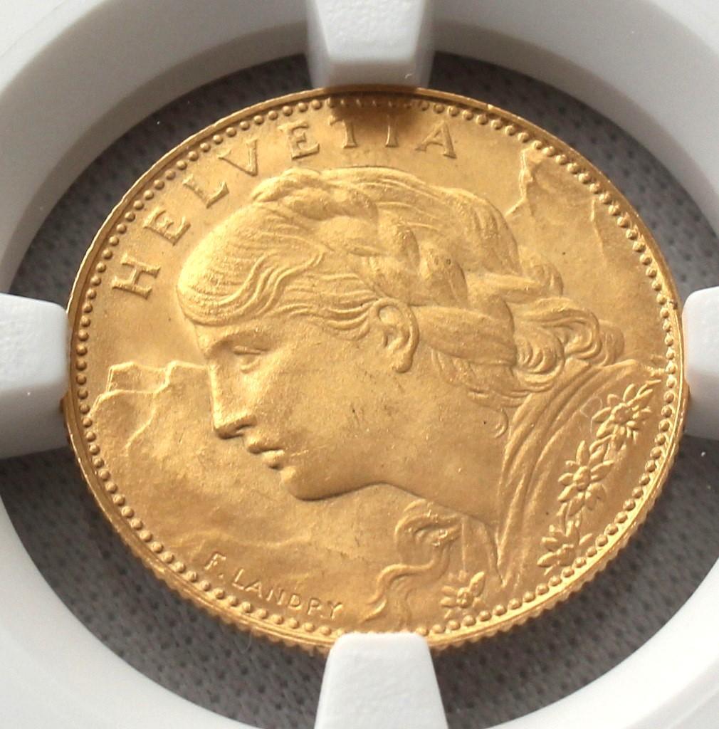 まやさん…！専用　1922年 スイス ブレネリ10フラン 金貨 NGC MS64