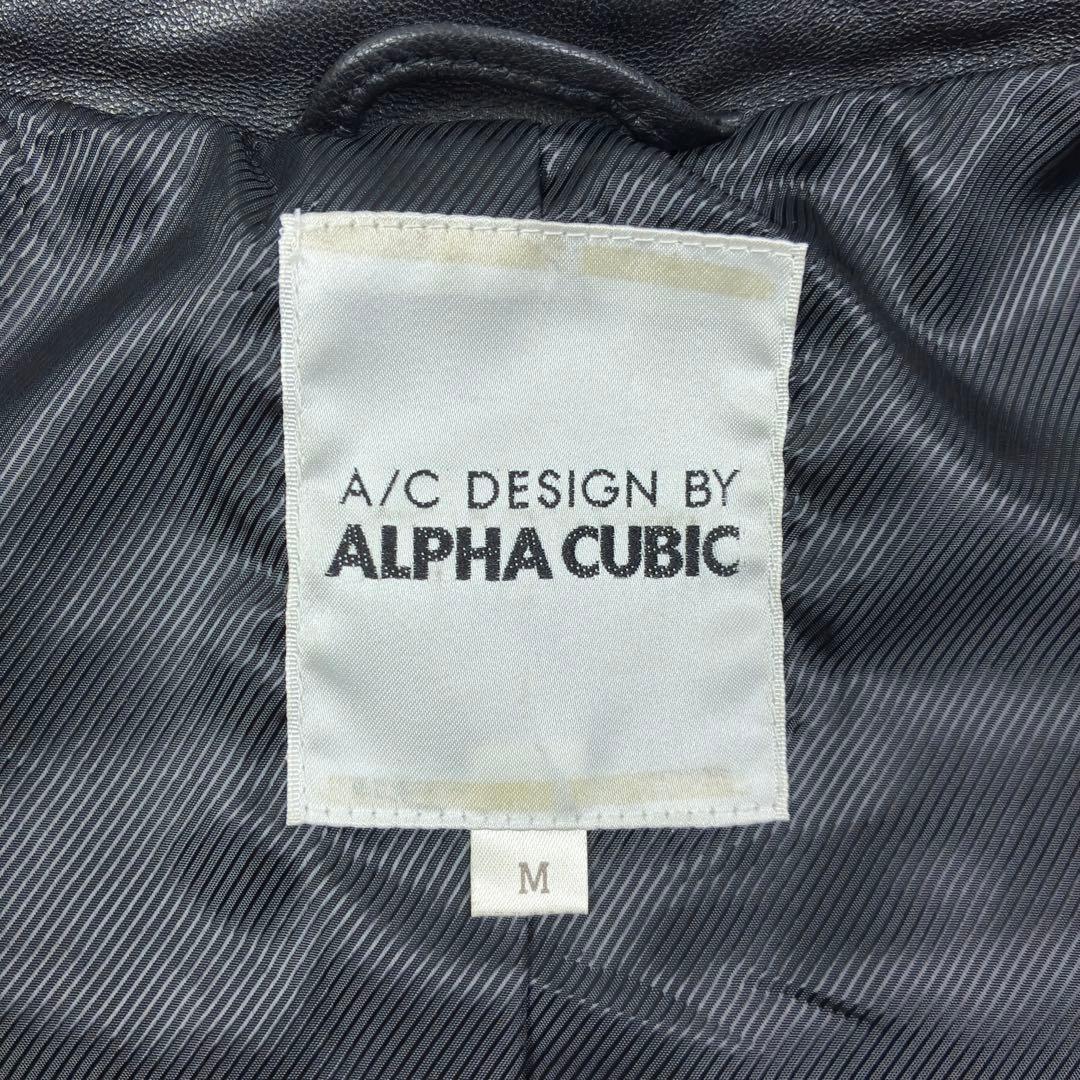 美品　アルファキュービック　ラムレザー　シングルライダース　レザージャケット　M