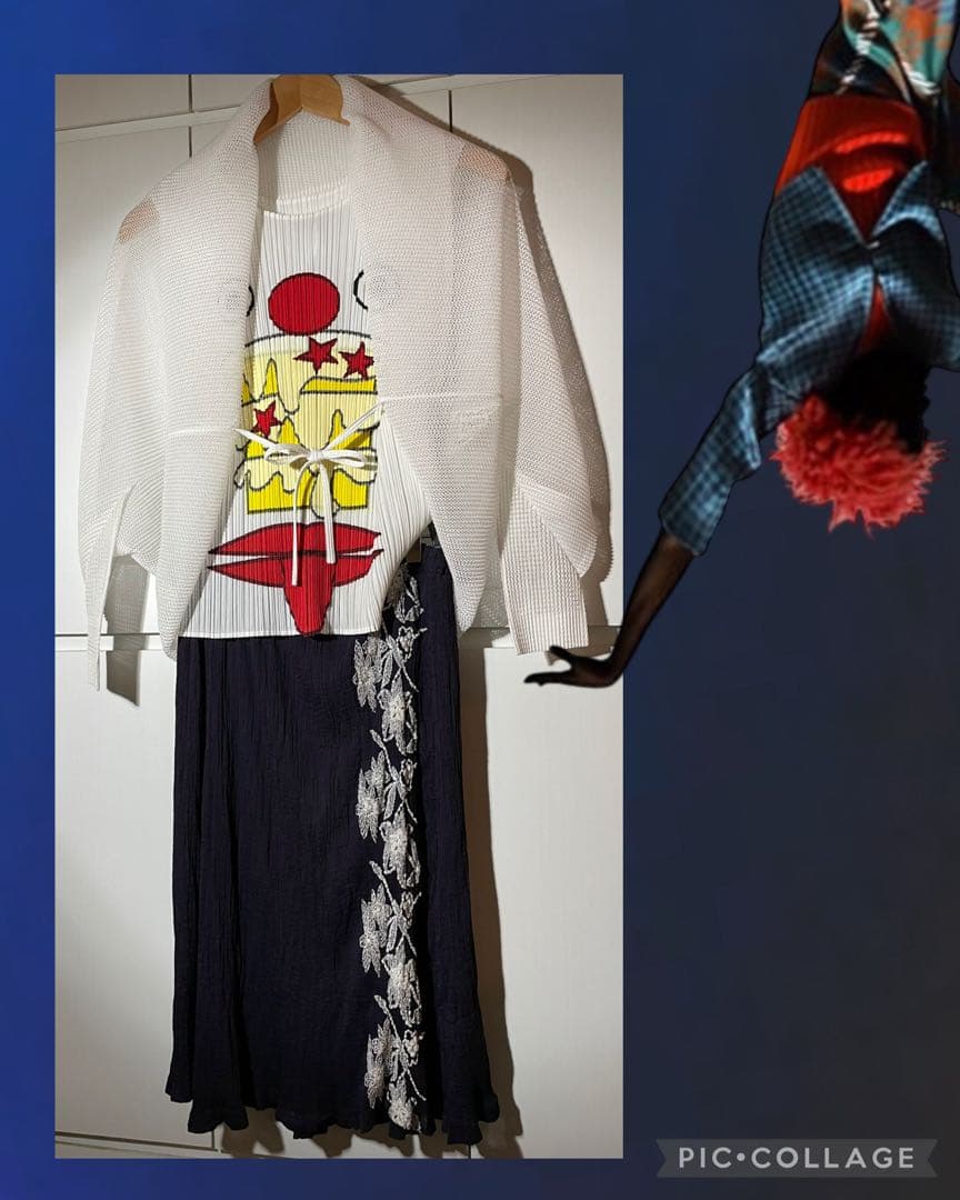 イッセイミヤケ 刺繍スカート 涼 me by issay miyak