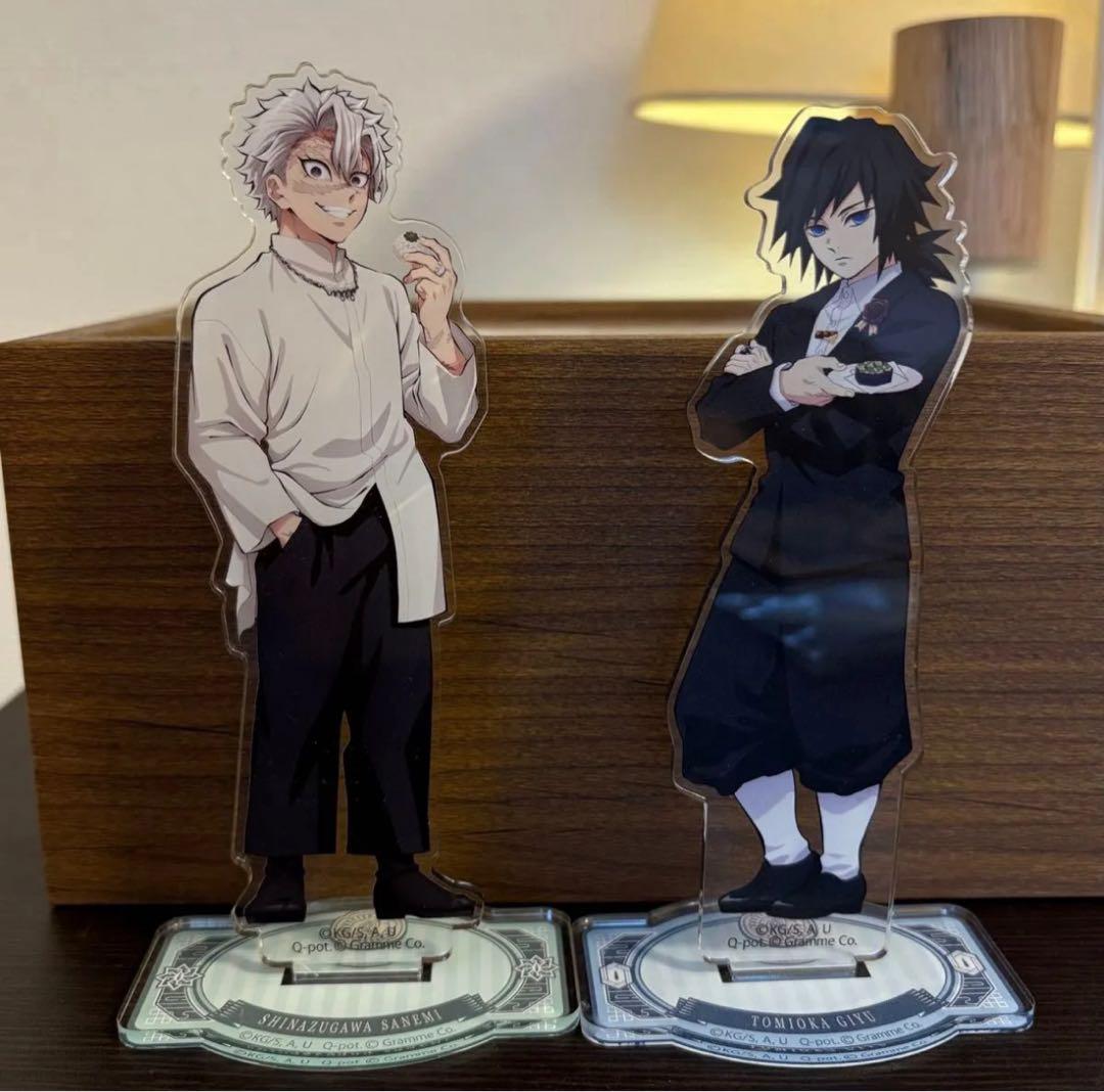 アニメ「鬼滅の刃」Q-potシリーズ　不死川実弥　冨岡義勇　缶バッジ　アクスタ