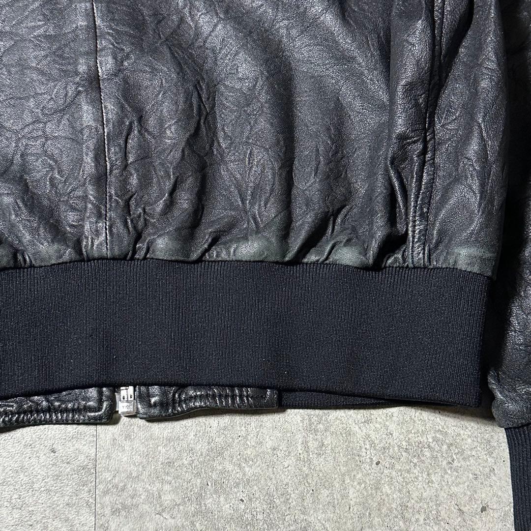 McQ アレキサンダーマックイーン 44 レザー ボンバージャケット 黒