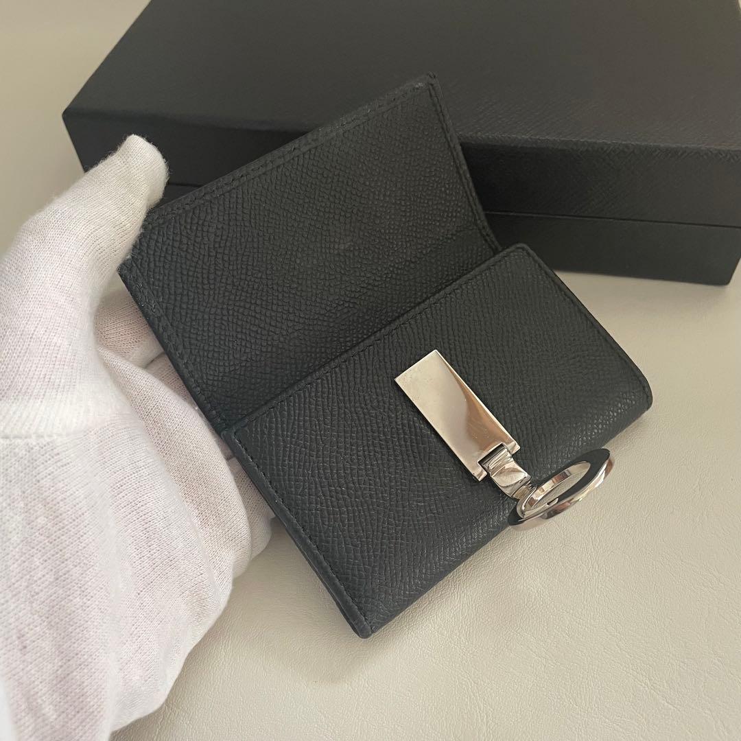 美品　ブルガリ　キーケース　ロゴクリップ　キーホルダー　レザー　黒