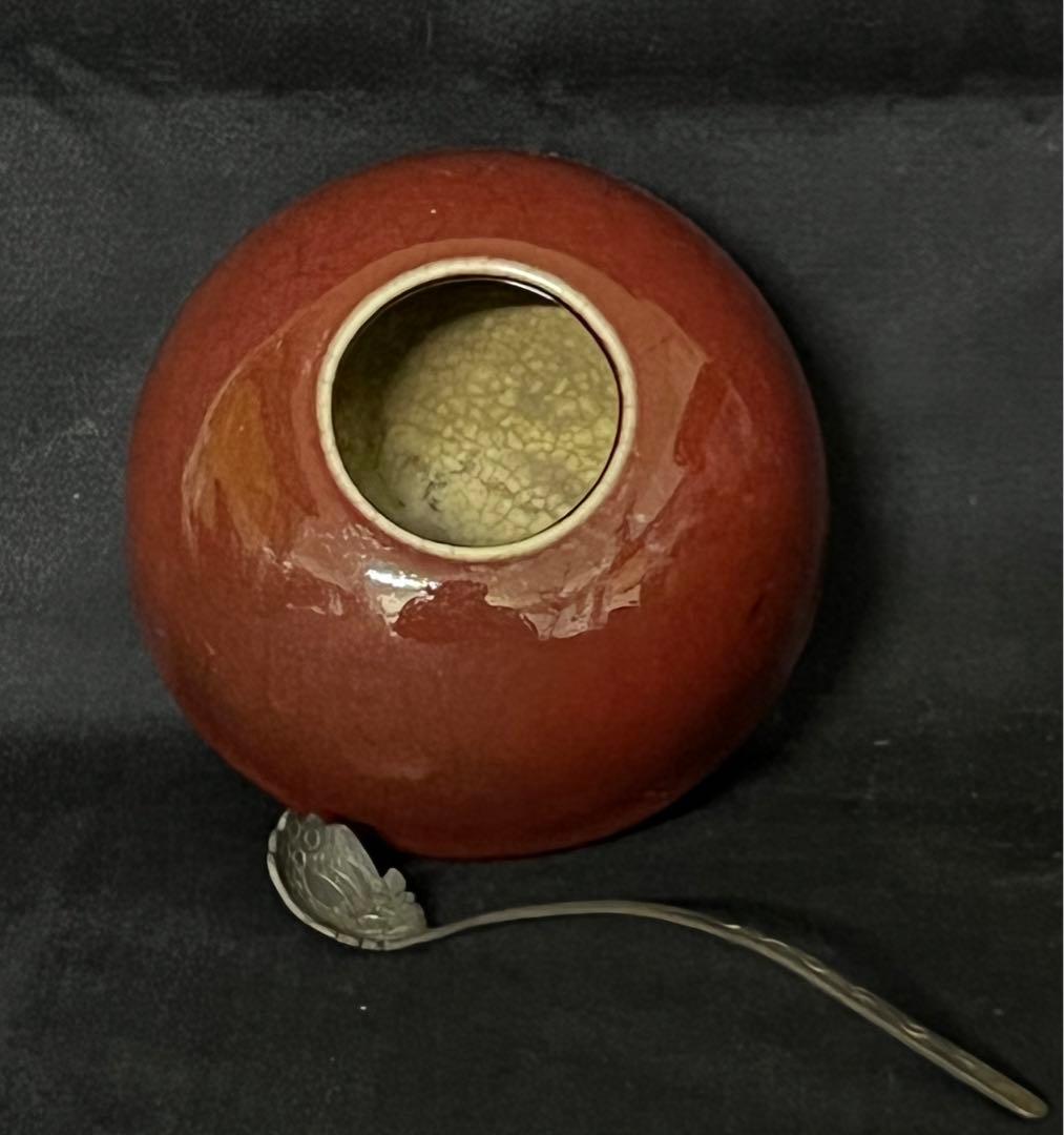 文房具　清康熙　 紅釉水盂/MT 2-66