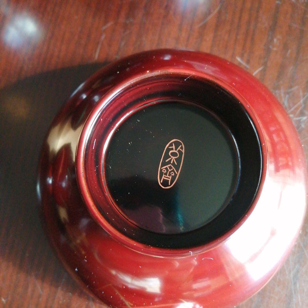 山中塗　和田瑾斎　色絵吸物椀　5客　12cm