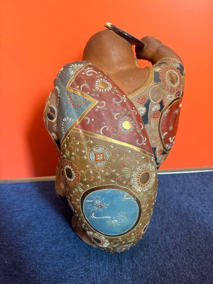 2039  九谷焼　布袋　縁起物 七福神 置物 神仏物 アンティーク 時代物