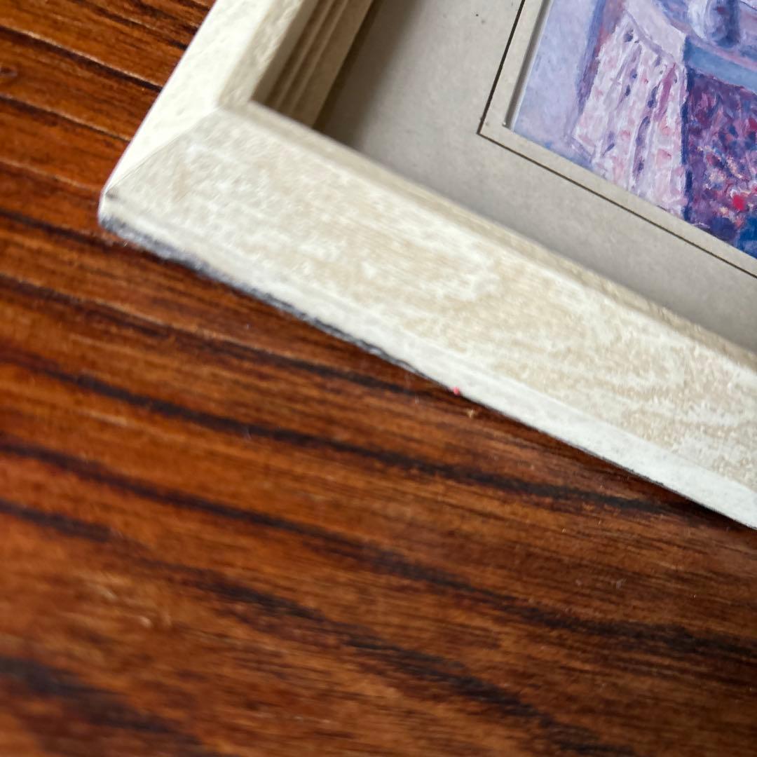 室内の静物画 油彩 白色フレーム