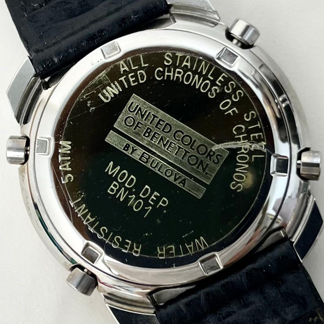【稼働】 BENETTON BULOVA BN101 クロノグラフ 腕時計