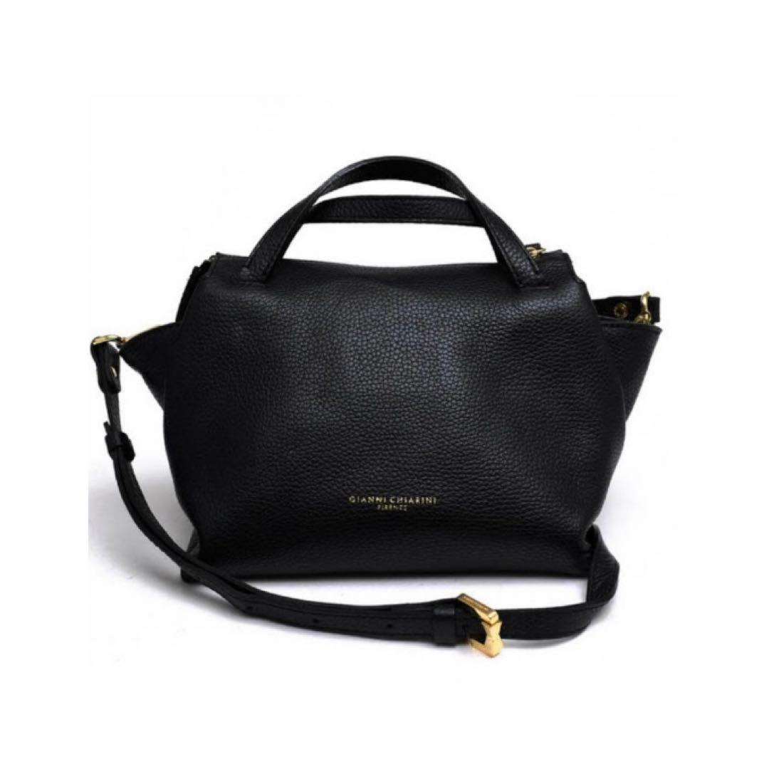 【美品】GIANNI CHIARINI オリガミ M 2wayバッグ 黒