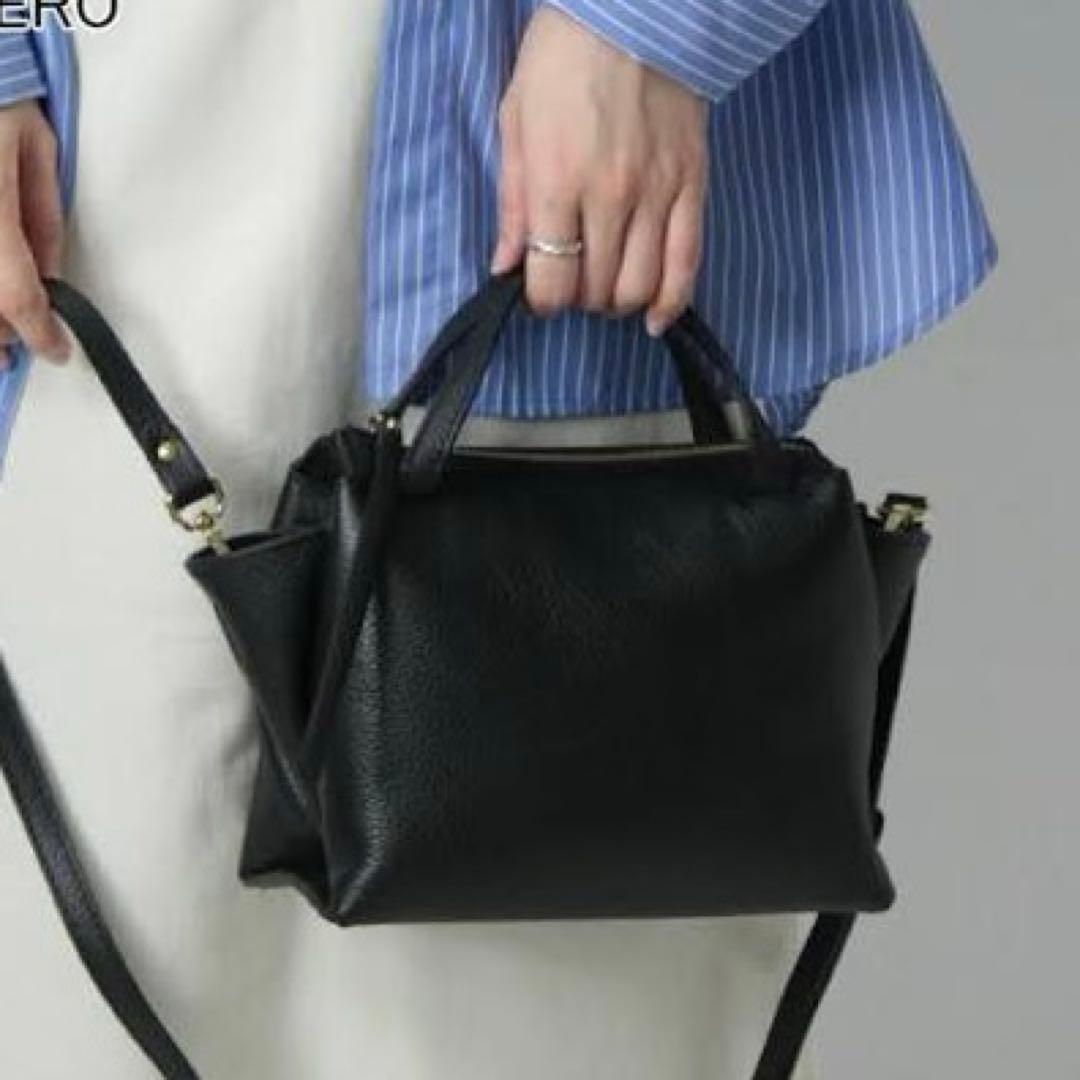 【美品】GIANNI CHIARINI オリガミ M 2wayバッグ 黒