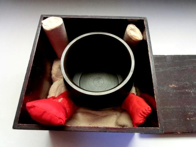 建水■銅製 エフゴ形建水 古箱入 時代箱 お茶道具 煎茶道具 茶こぼし 骨董品■