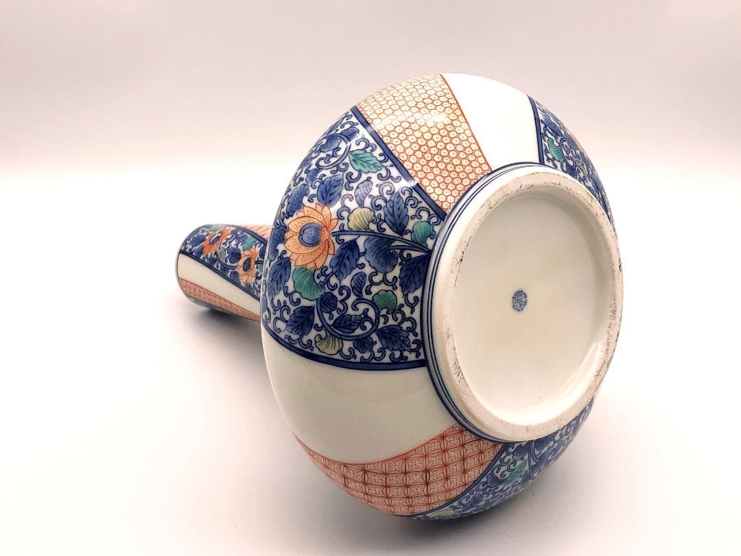 【 鍋島御庭焼 花生 】 捻り地紋 真正品　ご参考＠170万