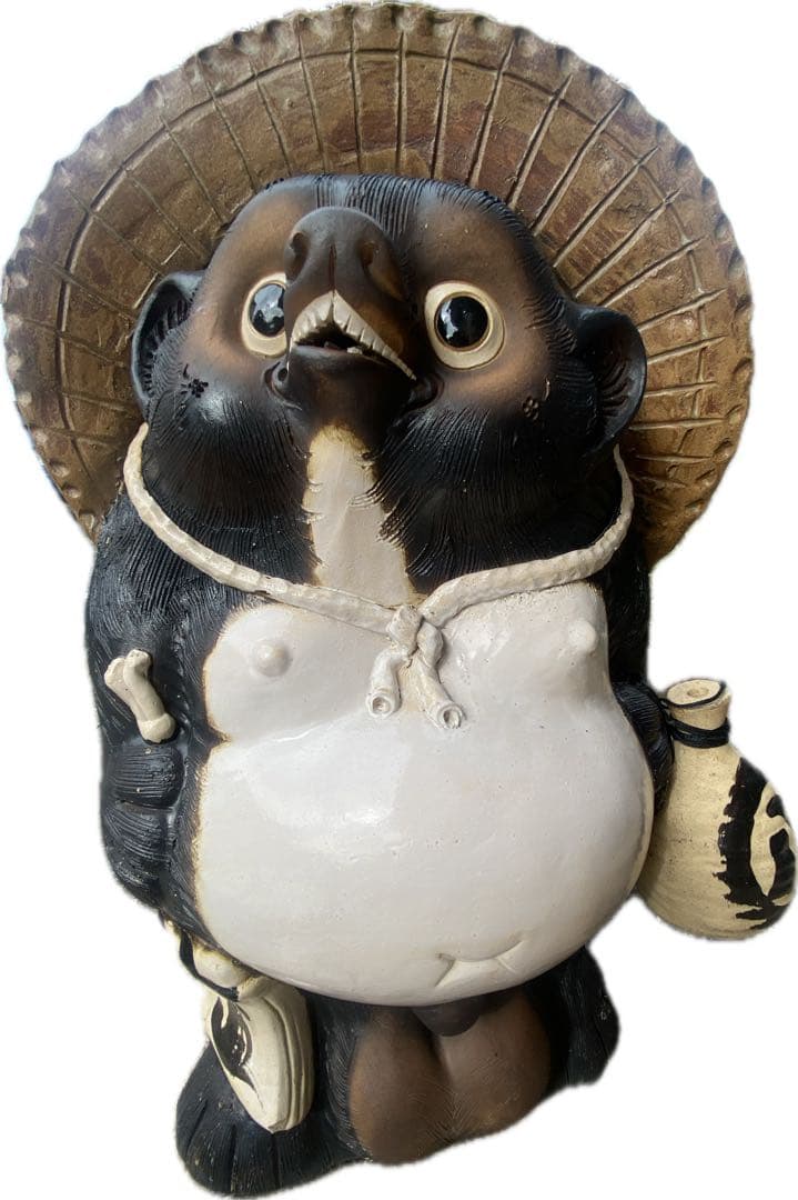 大型たぬき置物（高さ85cm）信楽焼　工芸品　縁起物　骨董品　直接引取何