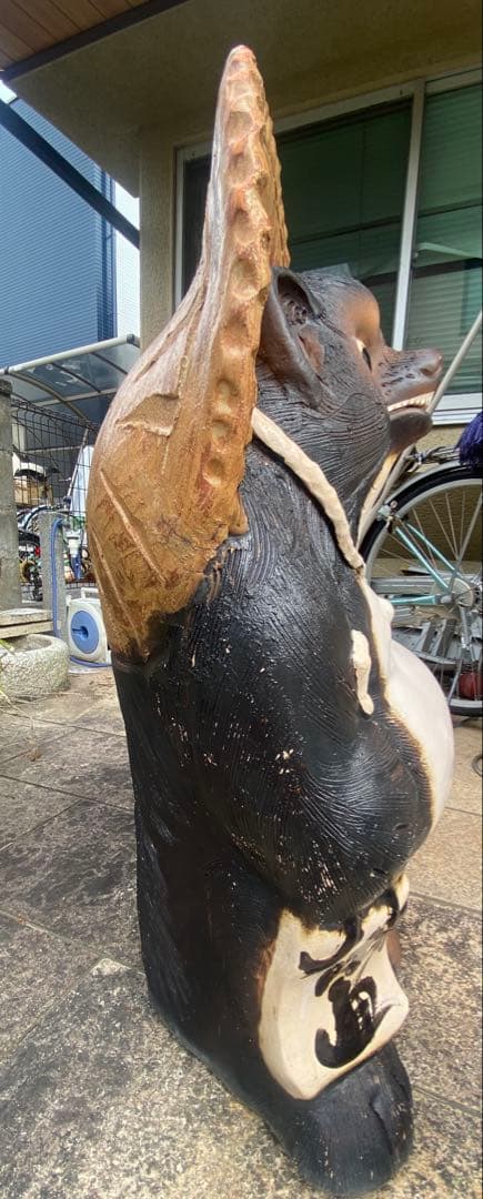 大型たぬき置物（高さ85cm）信楽焼　工芸品　縁起物　骨董品　直接引取何