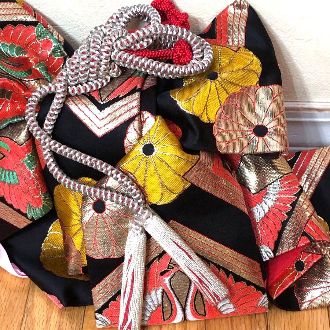 七五三7歳❣️人気赤地暈し金彩際立つ完全フルセッット⭐︎扇熨斗鶴菊金彩煌びやか際立つ