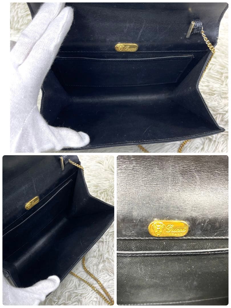 希少品‼️GUCCI ショルダーバッグ　ゴールドチェーン　ヴィンテージ　GG金具