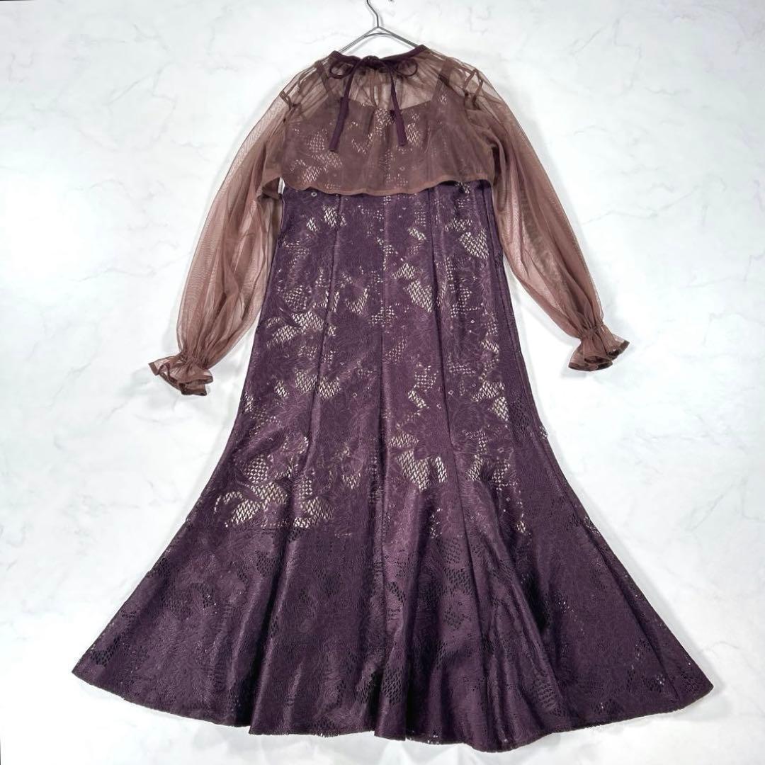 Dorry Doll　シフォンボレロセットメニーウエイドレス　ダークブラウン　M