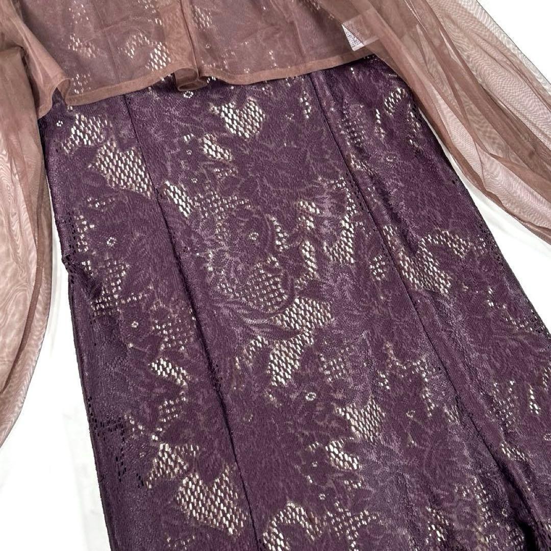 Dorry Doll　シフォンボレロセットメニーウエイドレス　ダークブラウン　M