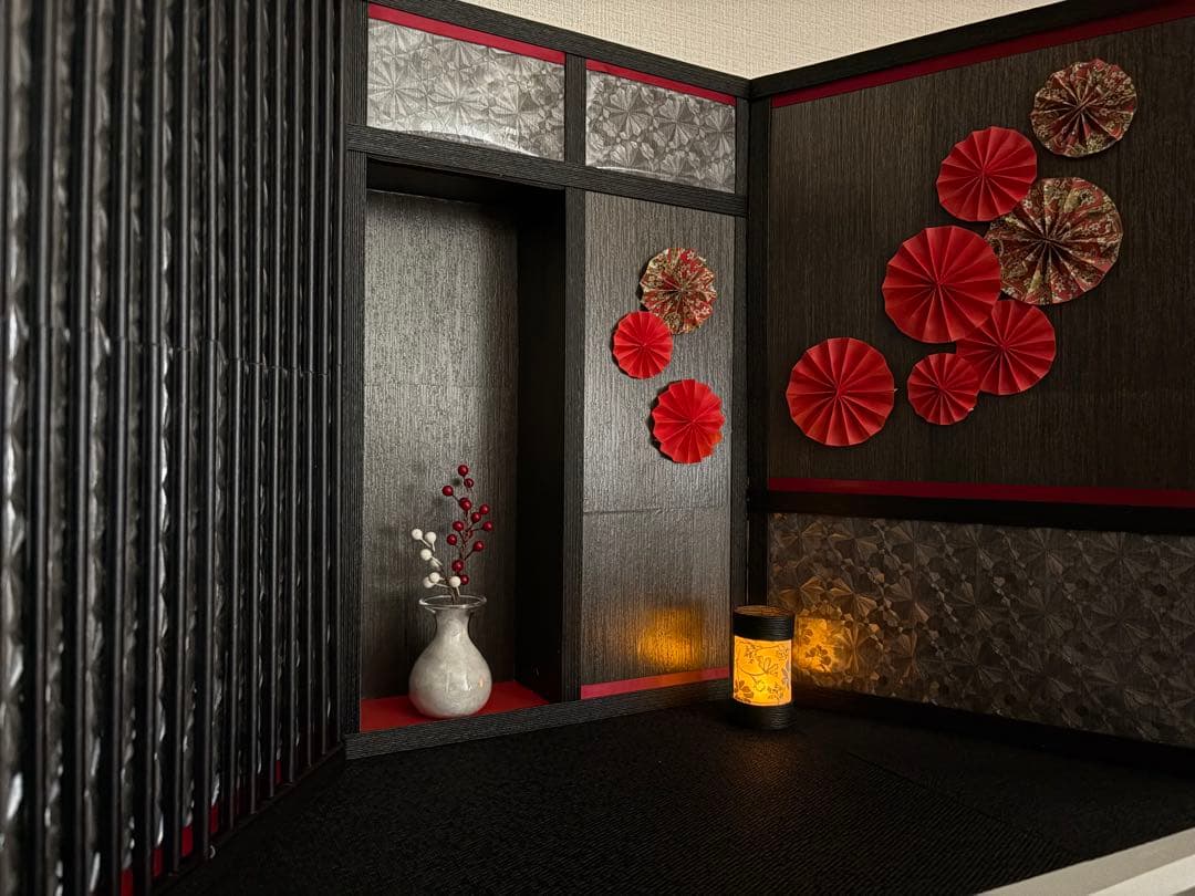 【！即購入OK！】背景ボード/ドールハウス/ミニチュア/和室/ひな祭り/五月人形