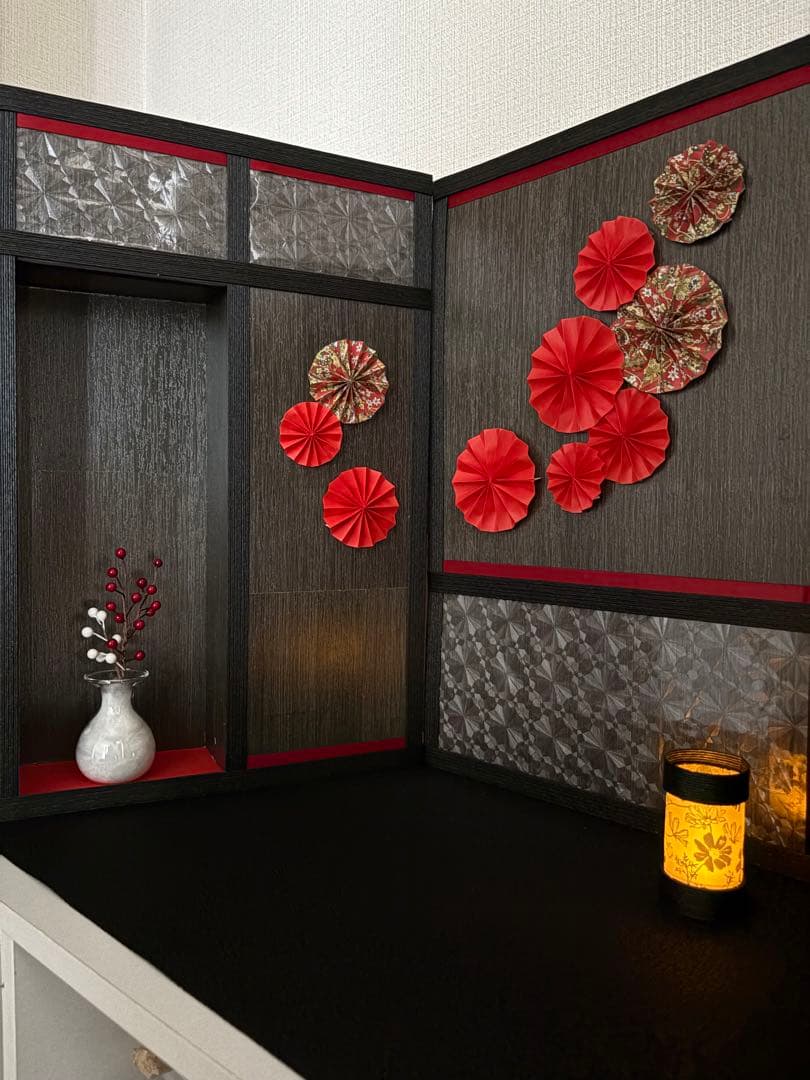 【！即購入OK！】背景ボード/ドールハウス/ミニチュア/和室/ひな祭り/五月人形