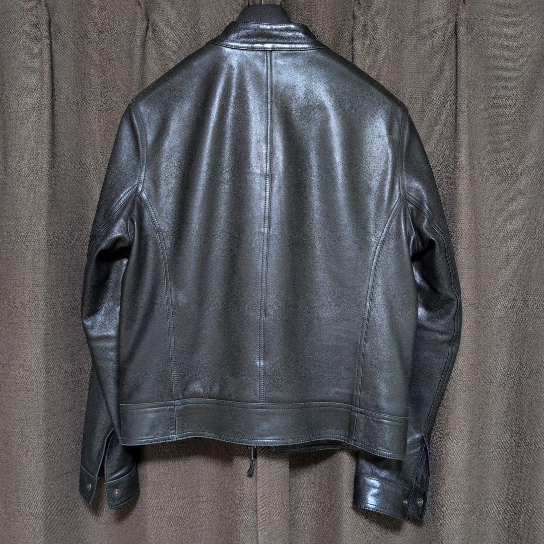 48サイズ EMMETI ラムレザー　シングル　ジャケット　黒　JURI