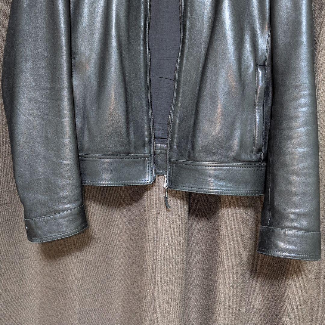 48サイズ EMMETI ラムレザー　シングル　ジャケット　黒　JURI