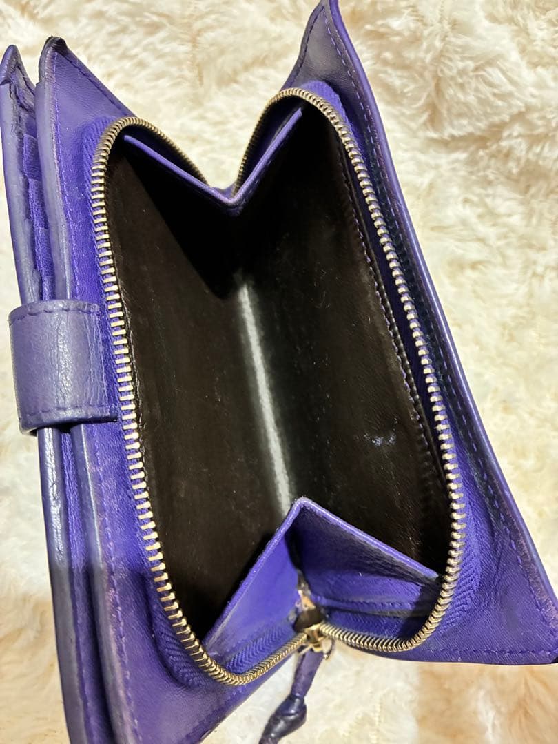 BOTTEGA VENETA 二つ折り財布 紫色 編み込み