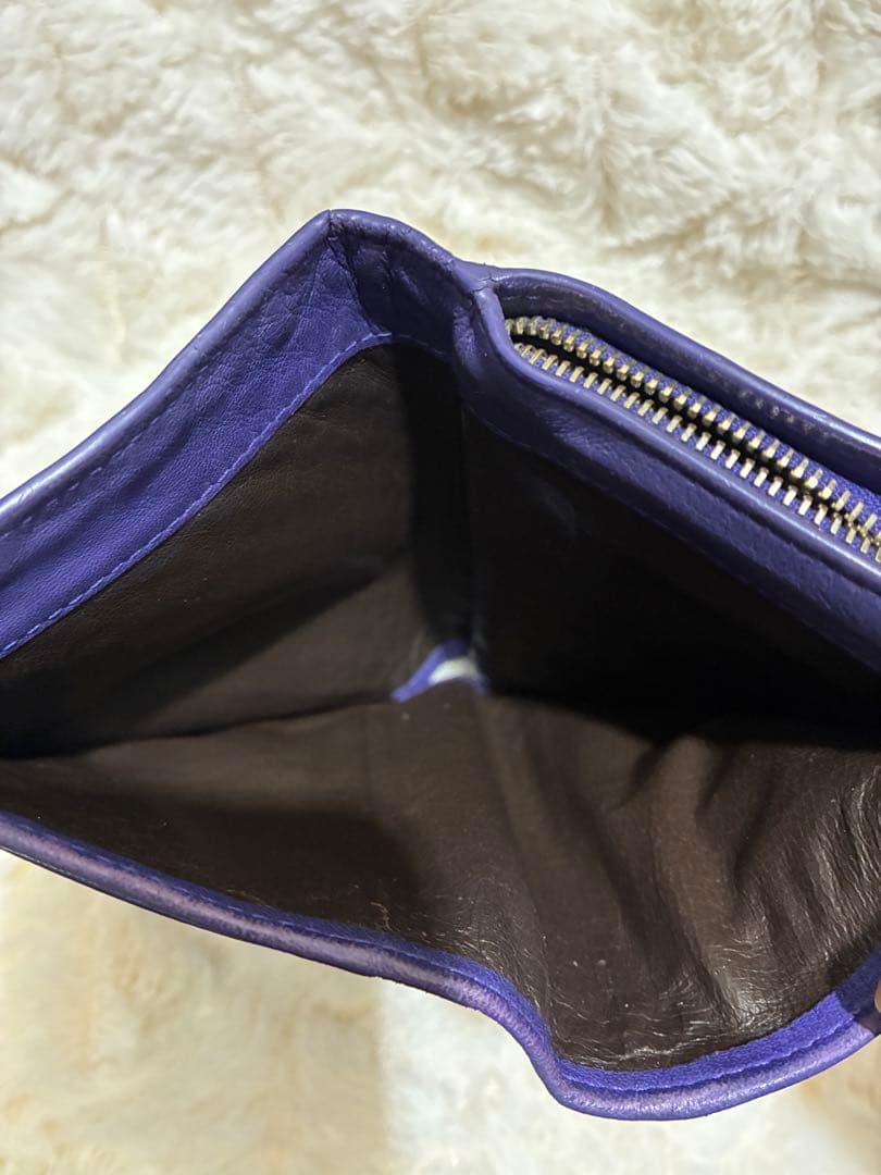 BOTTEGA VENETA 二つ折り財布 紫色 編み込み